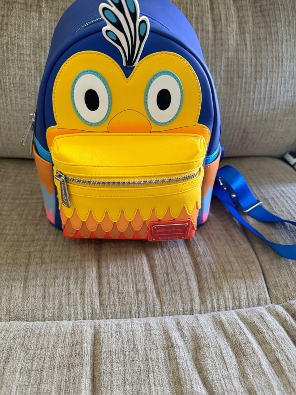 Disney Loungefly from the movie Up Blue and Yellow Toucan Kevin backpack